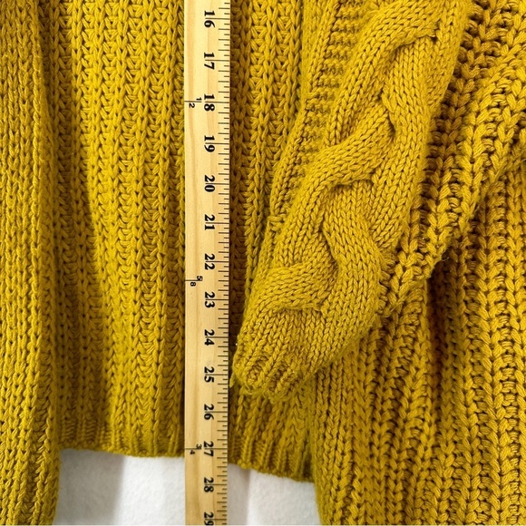 Moon & Madison Cable Knit Cardigan Womans Size XS Mustard Yellow - Picture 10 of 10